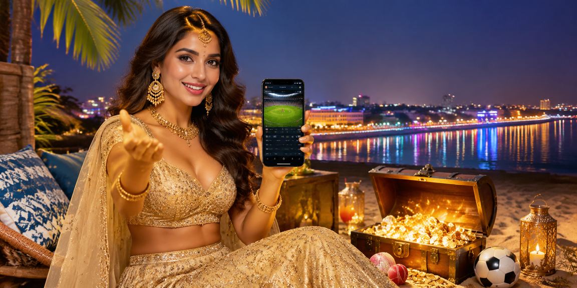 Mobile user placing a bet on cricket match